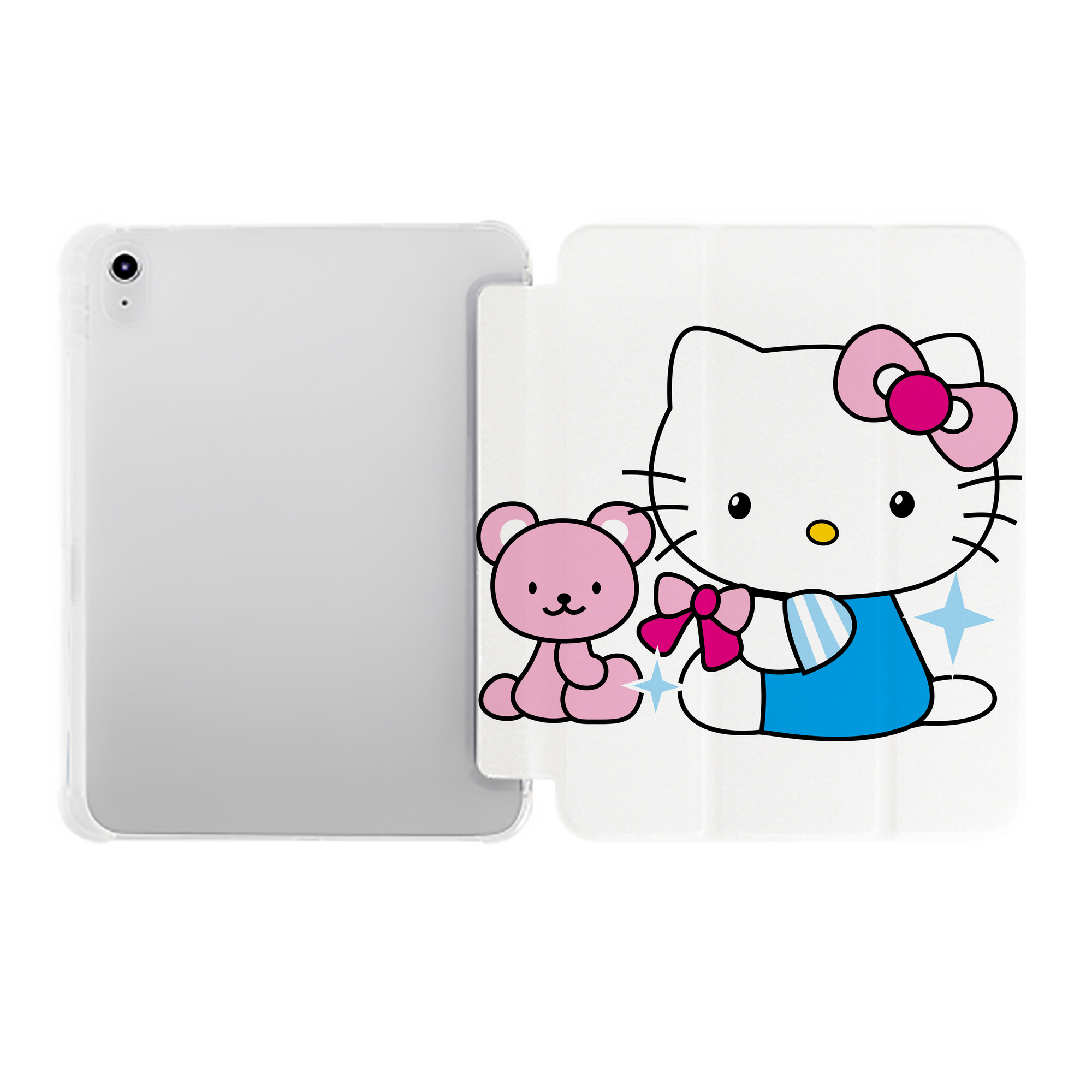 （画像用） Hello Kitty ハローキティ IPad ケース ペン収納付き 三つ折りスタンド PUレザー×シリコン 対応機種9.5/10.5/10.9インチ